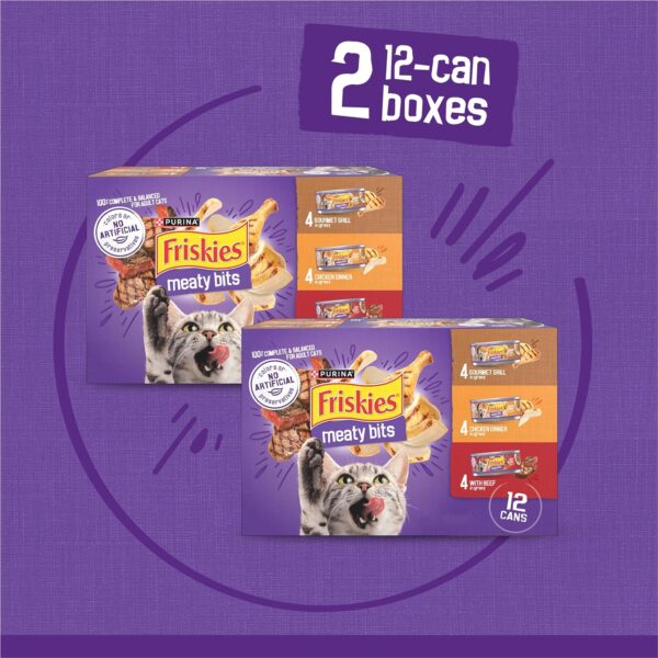 Purina Friskies Gravy Wet Cat Food Variety Pack, Meaty Bits - (2 Packs of 12) 5.5 oz. Cans - Image 3