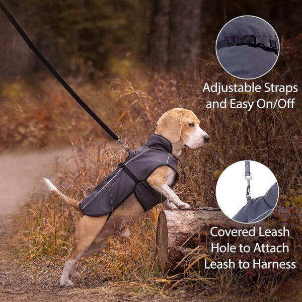 Dog Winter Coat - Waterproof Heat-Retaining Insulated Vest - Easy On/Off and Lightweight - for All Weather Conditions - Suits Very Small to Very Large Dog Breeds (S) - Image 3