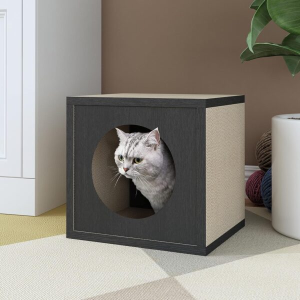 Way Basics Cat Scratching Post House Cube Scratcher (Tool-free Assembly) - Image 3