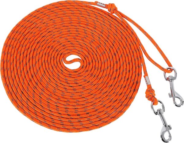 Reflective Cat Leash -30FT Cat Cable Out Leash Escape Proof Walking Leads Yard Long Leash Durable Safe Personalized Extender Leash Traning Play Outdoor for Puppies/Kittens/Rabbits/Small Animals