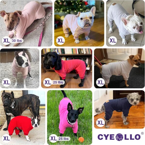 cyeollo Dog Pajamas Warm Fleece Dog Coat Stretchy Jumpsuit Thermal Winter Dog Clothes Doggie Sweater Coats Pjs for Small Dogs Apparel, Pink XL - Image 6