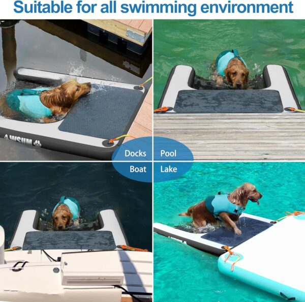 Inflatable Dog Water Ramp Float Floating Boat Ramps for Dogs Dog On Water Ladder Steps for Pool, Lake, Boats and Dock,with Non-Slip Pad - Image 5