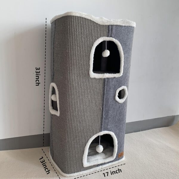 4-Level Cat House for Indoor Cats,Covered Cat Beds and Furniture with Scratch Pad,Hideaway Cave &Cushions,Modern Cat Tower Condo for Multi Small Pet and Large Cats - Image 5