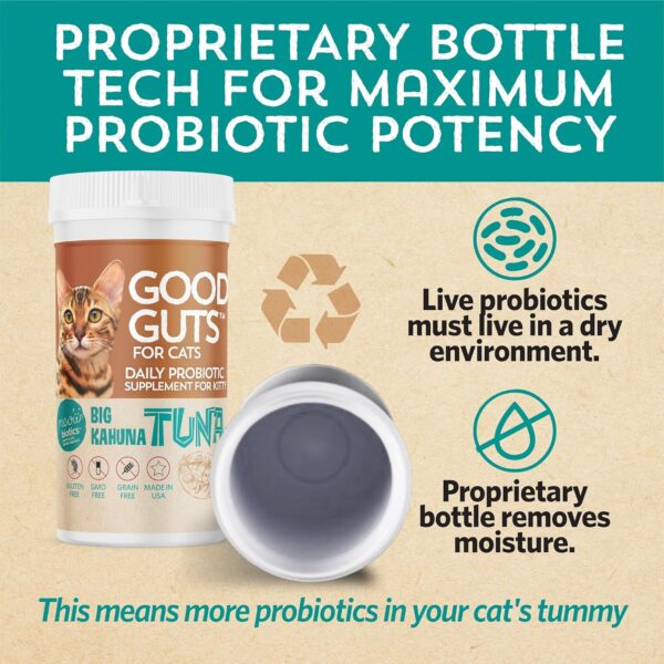 Good Guts for Cats Probiotic Powder, 11 Probiotic Strains, 2 Prebiotics, 5 Digestive Enzymes for Cat Digestive Support, Tuna Flavor, Cat Probiotics for Indoor Cats & Outdoor Cats (30 Days) - Image 6