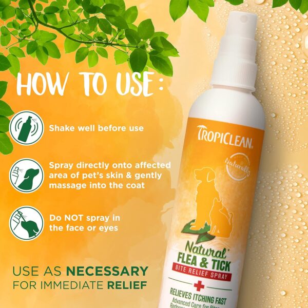 TropiClean Natural Flea and Tick Bite Relief for Dogs | Advanced Care Itch | Relief Flea Spray for Dogs | Made in the USA | 8 oz - Image 5