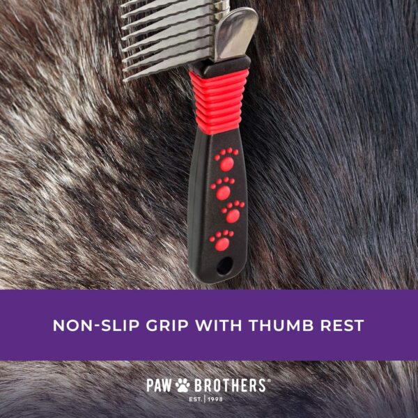 RYAN'S PET SUPPLIES Paw Brothers 9-Blade Dematting Tool for Dog Grooming, Professional Grade, Stainless Steel Blades, Comfort Grip, Gentle on Skin - Image 3