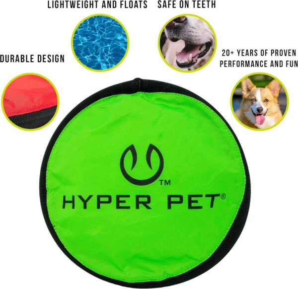 Hyper Pet Flippy Flopper Dog Frisbee Interactive Dog Toys [Flying Disc Dog Fetch Toy – Floats in Water & Safe on Teeth] (Colors Will Vary), Multicolor, 9" - Image 5