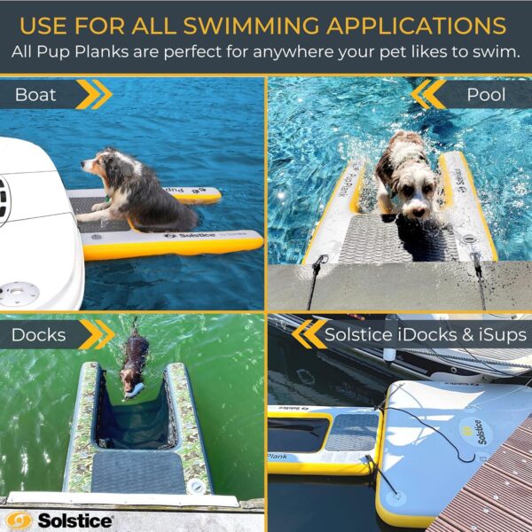 SOLSTICE ORIGINAL Inflatable Pup Plank Dog Float Floating Ramp Ladder for Pools Boats Docks | Dog On Water Ladder Steps | for Swimming Pets Up to 200 Pounds | Claw Friendly Safe & Easy for Large Dogs - Image 4