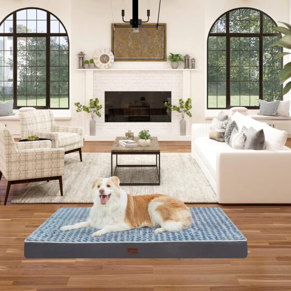 Orthopedic Dog Bed Mat of Thick Egg Foam with Washable Cover for Large Dogs - Image 3