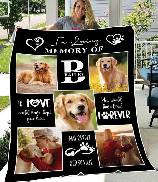 Custom Blankets With Photos, Personalized With Pet Photo Picture Blanket, Dog Remembrance Gift, Dog Memorial Gifts For Loss Of Dog, Loss Of Pet Sympathy Gift Dog, Pet Memorial Gifts For Dogs - Image 6