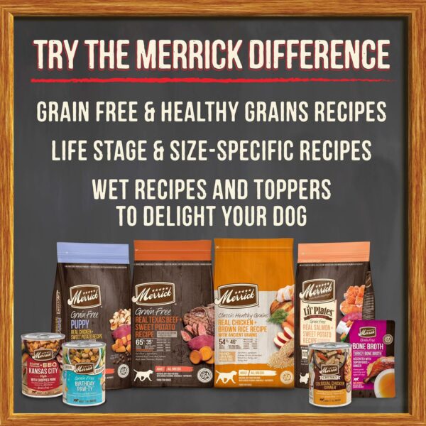 Merrick Grain Free Premium and Natural Canned Dog Food, Soft and Healthy, Real Beef and Chicken Variety Pack - (Pack of 1) 9.5 lb. Cans - Image 7