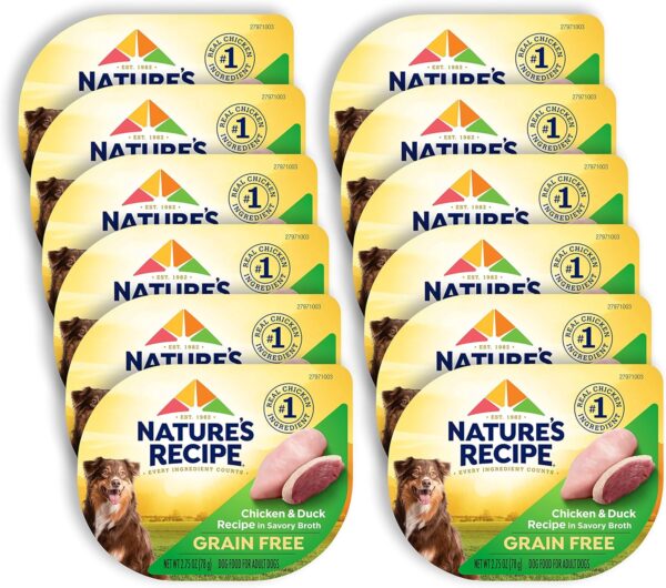 Nature's Recipe Grain Free Wet Dog Food, Chicken & Duck Recipe, 2.75 Ounce Cup (Pack of 12)