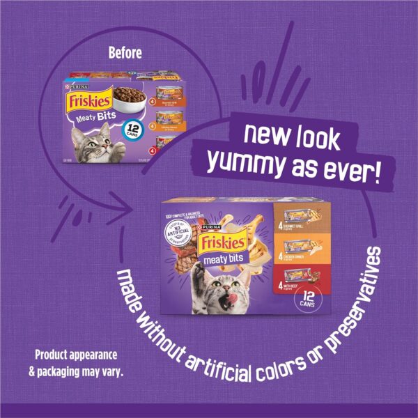 Purina Friskies Gravy Wet Cat Food Variety Pack, Meaty Bits - (2 Packs of 12) 5.5 oz. Cans - Image 2