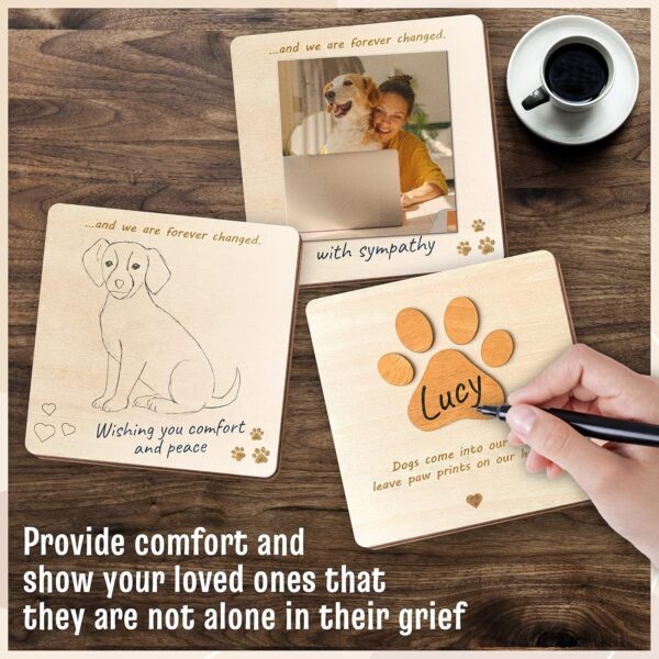 Sympathy Card for Loss Of Pet Dog - Loss Of Dog Sympathy Card, Pet Sympathy Cards for Dogs, Dog Death Sympathy Gifts, Dog Remembrance Gift, Wood Dog Memorial Gifts for Pet Loss Card - Image 3