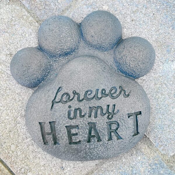 AuldHome Dog Pawprint Memorial Stone; Pet Cat or Dog Bereavement Gift Yard Decor - Image 4