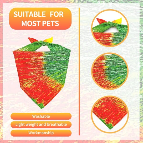 10PCS Dog Bandanas Tie Dye for Medium Breed Dog Bandanas Pack Kerchief Washable Triangle Bibs Head Scarves Scarfs for Boys and Girls Grooming Accessories Costume - Image 3