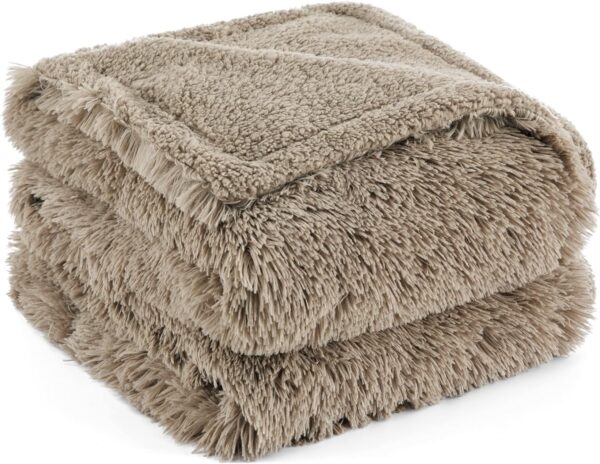 Bedsure Waterproof Dog Blankets for Large Dogs - Calming Cat Blanket for Bed Couch Protector Washable, Long Faux Fur Pet Throw Blanket for Puppy, Reversible Furniture Protection, 60"x80", Brown - Image 7