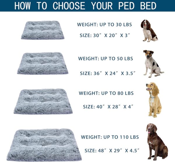 Dog Bed for Large, Medium, Small Dogs Breeds,Soft and Comfortable Dog Bed Mats, Washable Plush Dog Cage Mat, Deluxe Plush Anti-Slip Pet Beds Mats, Fluffy Kennel Pad, Grey 40 X 28 in - Image 6