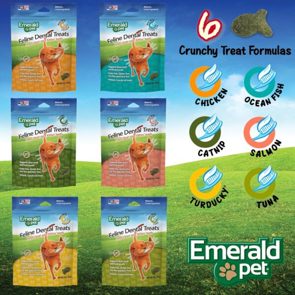 Feline Dental Treats — Tasty and Crunchy Cat Dental Treats Grain Free — Natural Dental Treats to Clean Cat Teeth, Freshen Cat Breath, and Reduce Plaque and Tartar Buildup — Salmon Treats, 3 oz - Image 5