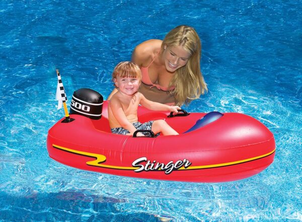 Swimline Speedboat Inflatable Kids Float, Red, 45"/25"/10" - Image 2