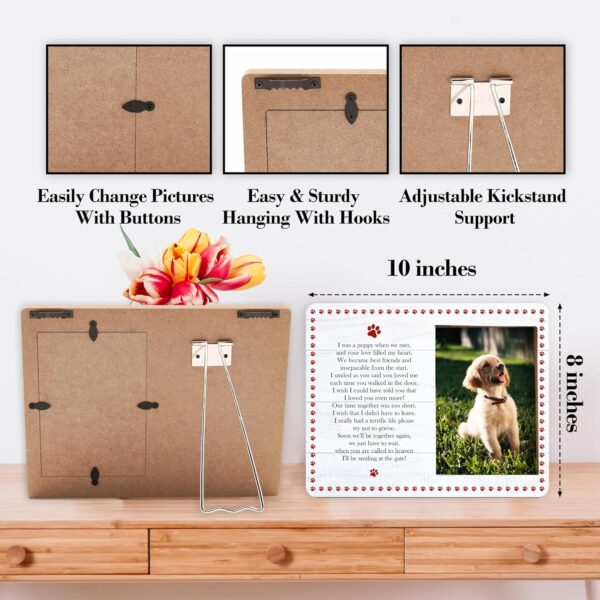 Pet Memorial Pictures Frame, Remembrance Photo Frame, Sympathy Gifts For Loss Of Pet Dog Cat, Farmhouse Home Living Room Bedroom Office Decoration -101 - Image 2