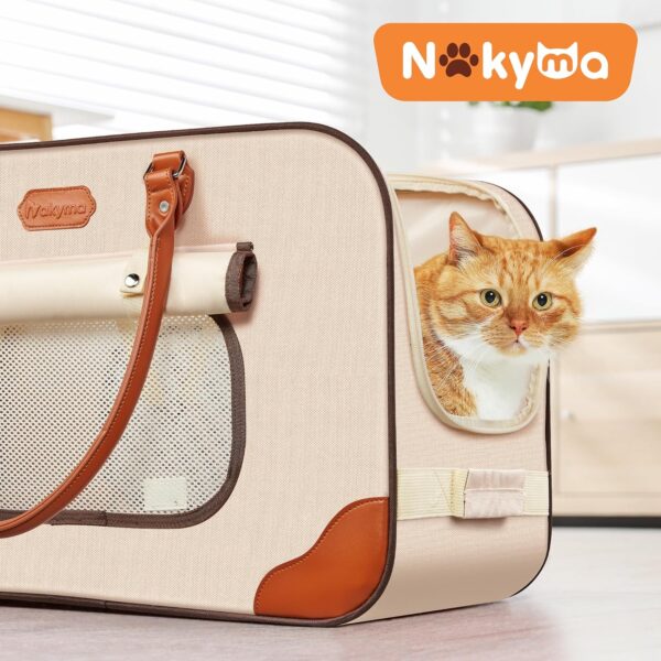 Large Cat Carrier with Wheels, Foldable Rolling Cat Carrier, Pet Carrier with Wheels for Small Dogs and All-Breed Cats Up to 38 Lbs, Pet Cat Travel Carrier for Camping, Out Going, Veterinary Visits - Image 3