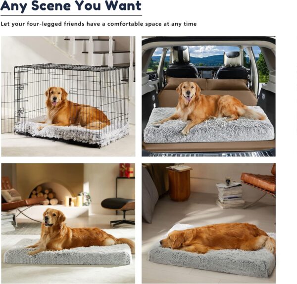 WESTERN HOME WH Dog Crate Bed for Large Dogs, Waterproof Orthopedic Dog Bed - Egg Crate Foam Dog Bed with Removable Washable Cover, Plush Dog Bed with Non-Slip Bottom - Image 4