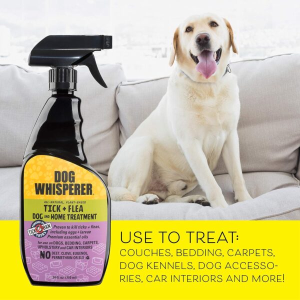 Yaya Organics Dog Whisperer Tick + Flea Home Treatment Spray, Proven Effective, Plant-Based (24 Ounces)