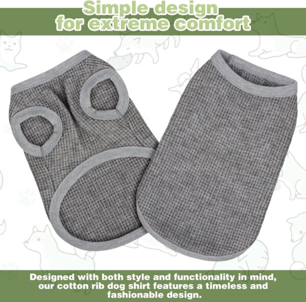 Cozy and Functional Dog Shirts for Small Puppies: Stretchable Gray Attire with Easy-On Design, Ideal for Chihuahuas and Yorkies - Enhance Comfort and Playfulness on Chill Days Small - Image 2