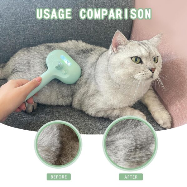 Spray Cat Brush for Shedding, Remove Static Flying Hair Pet Grooming Brush Self Cleaning Dog Brush Suitable for Long and Short Hair Dogs and Cats To Remove Tangled and Loose Hair (Green) - Image 5