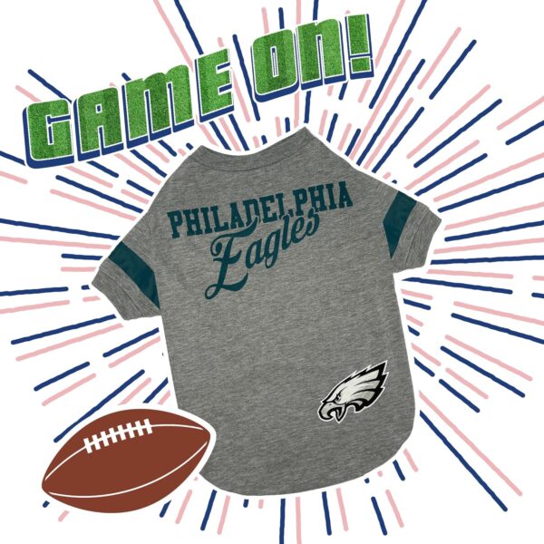 NFL Philadelphia Eagles T-Shirt for Dogs & Cats, Small. Football Dog Shirt for NFL Team Fans. New & Updated Fashionable Stripe Design, Durable & Cute Sports PET TEE Shirt Outfit - Image 4