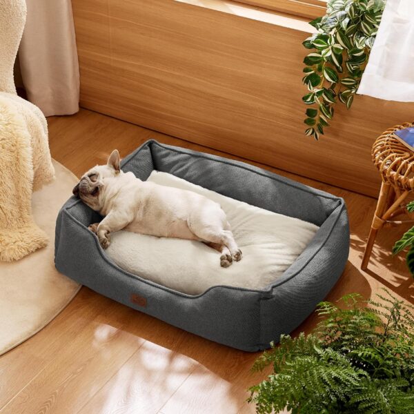 Bedsure Washable Dog Bed for Medium Dogs - Waterproof All-Season Foam Puppy Beds, Orthopedic Rectangle Cuddle Indoor Cat Beds with Removable Zipper Cover, 30x24x9inches, Grey - Image 9