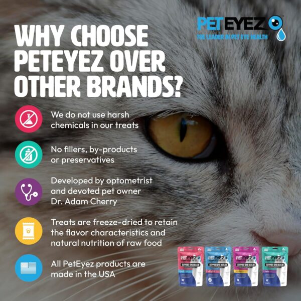 Pet Eyez Vitamin Treats for Cats - Tear Stain Remover - Eye Health Support - Reduces Itching & Allergies - Chicken Flavor - 1oz - Image 5