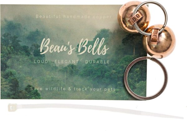 Beau's Bells 2 Extra Loud Cat & Dog Bells | Pet Tracker | Save Birds & Wildlife | Luxury Handmade Copper - Image 2