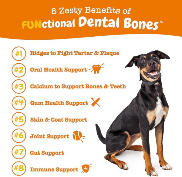 Zesty Paws Dental Bones - Fights Tartar & Plaque - Gum, Teeth & Bone Health - Cinnamon for Dog Breath - Immune, Joint, Gut, Skin & Coat Support - Omega 3 EPA & DHA and Calcium - Small Dogs - 28 ct… - Image 2