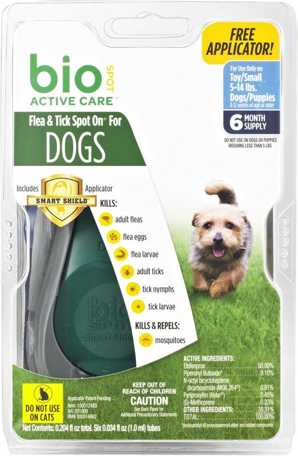 Active Care Flea & Tick Spot On With Applicator for Small Dogs (5-14 lbs.)