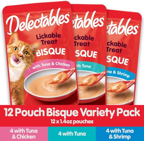 Delectables Bisque Lickable Wet Cat Treats - Chicken, Tuna & Shrimp, 12 count - Image 5