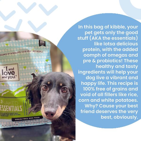 I and love and you Naked Essentials Dry Dog Food - Lamb + Bison - High Protein, Real Meat, No Fillers, Prebiotics + Probiotics, 11lb Bag - Image 4