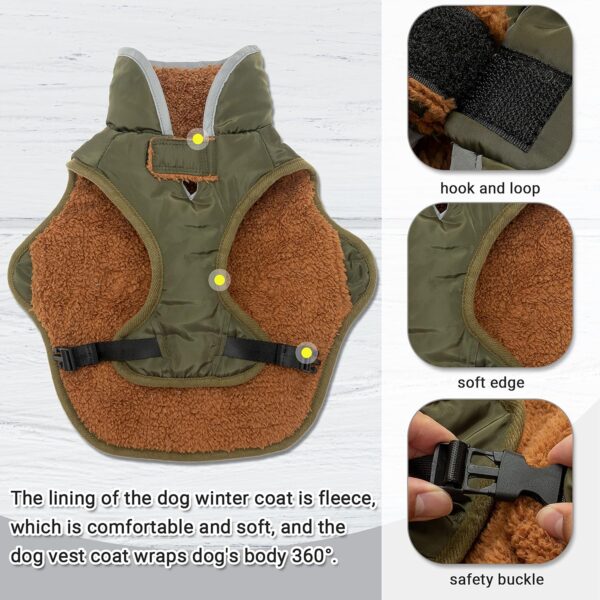 Dog Winter Coat - Warm Dog Clothes for Rain Snow Wind Cold Weather - Reflective Adjustable Cozy Waterproof Windproof Dog Vest Jacket with Leash Hole for Small Medium Large Dogs Indoor Outdoor - Image 4