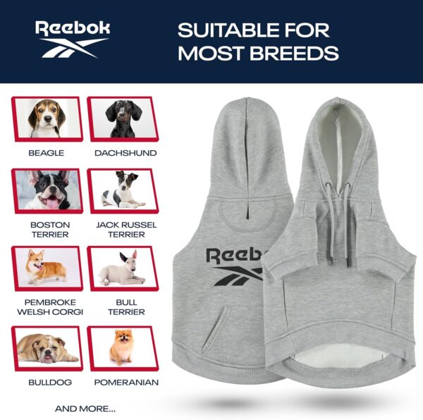 Reebok Dog Hoodie – Fleece Dog Sweater with Leash Hole, Cold Winter Dog Sweatshirt for Small Medium and Large Dogs, Premium Dog Fall Sweater Pullover Hoodie, Cozy Warm Perfect Dog Christmas Outfit - Image 7