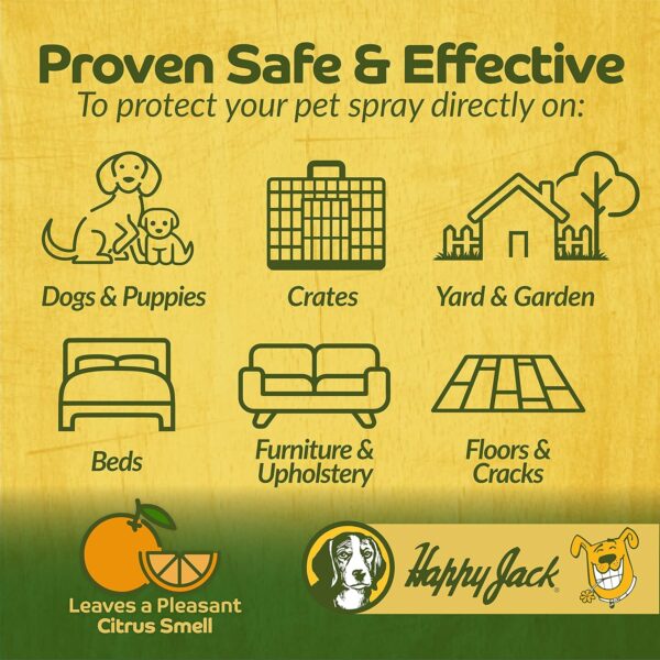 Happy Jack Kennel Dip Dog Flea and Tick Treatment & Prevention, Made in USA, Spray Yard & Home 30-Day Control, Kills Fleas, Ticks, Deer Ticks, Mange, Lice, for Puppies, Small to Large Dogs (16 oz) - Image 3