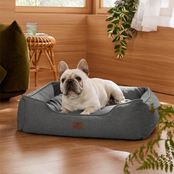 Bedsure Washable Dog Bed for Medium Dogs - Waterproof All-Season Foam Puppy Beds, Orthopedic Rectangle Cuddle Indoor Cat Beds with Removable Zipper Cover, 30x24x9inches, Grey - Image 8