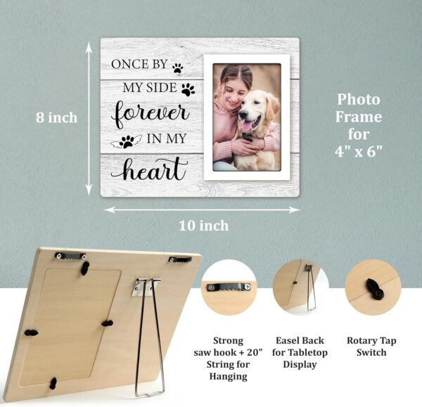 Pet Memorial Gifts for Dogs - Dog Memorial Gifts Picture Frame - Loss of Dog Sympathy Gift, Pet Loss Gifts Dog Remembrance Gift, Cat Passing Away Memorial Frame with Paw Print 4x6" Photo - Image 3