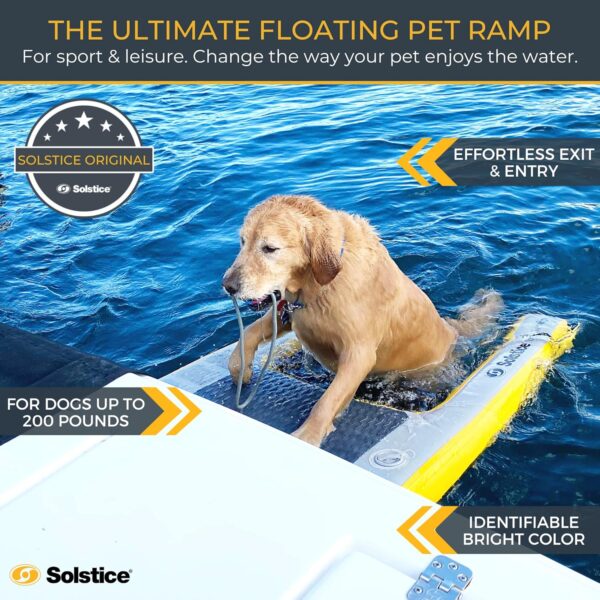 SOLSTICE ORIGINAL Inflatable Pup Plank Dog Float Floating Ramp Ladder for Pools Boats Docks | Dog On Water Ladder Steps | for Swimming Pets Up to 200 Pounds | Claw Friendly Safe & Easy for Large Dogs - Image 2