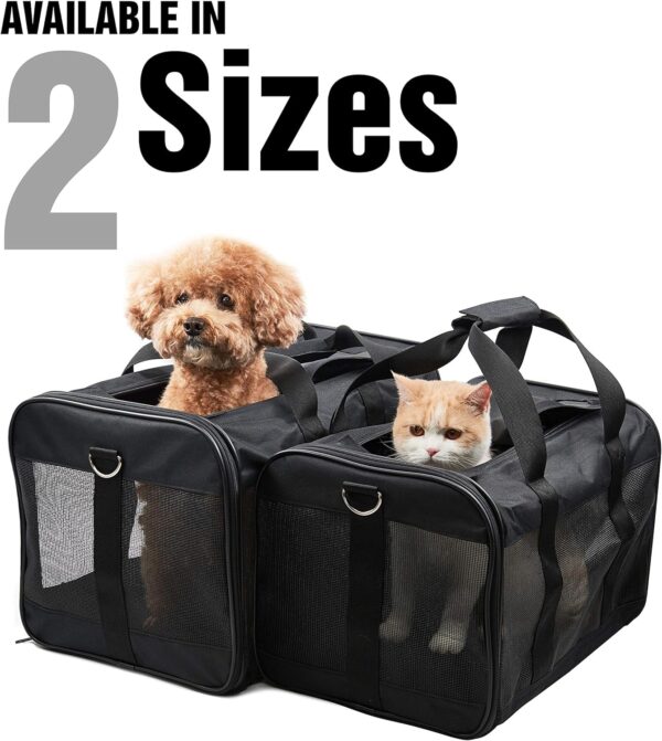 Pet Travel Carrier Soft Sided Portable Bag for Cats, Small Dogs, Kittens or Puppies 17 lbs Max, Collapsible, Durable, Airline Approved, Travel Friendly (Medium) - Image 3