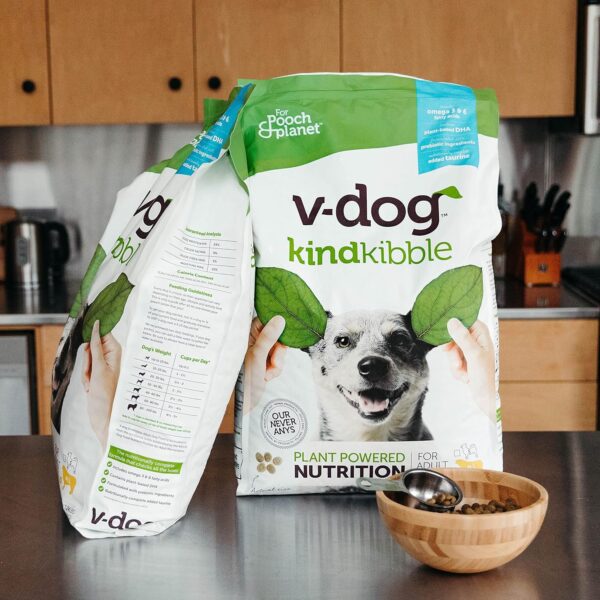 V-dog Vegan Kibble Dry Dog Food (24 LB) | Plant Based Protein with Added Taurine for Sensitive Stomach and Skin | Adult Dog Food | Vegetarian Superfood | Made in US - Image 3