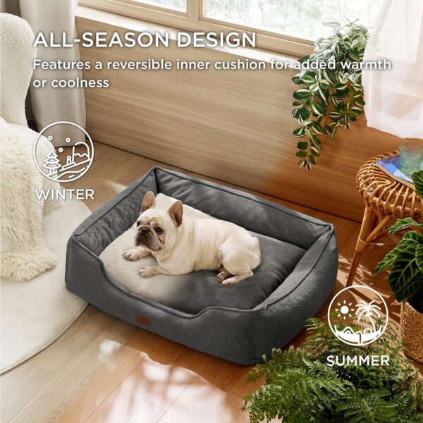 Bedsure Washable Dog Bed for Medium Dogs - Waterproof All-Season Foam Puppy Beds, Orthopedic Rectangle Cuddle Indoor Cat Beds with Removable Zipper Cover, 30x24x9inches, Grey - Image 5